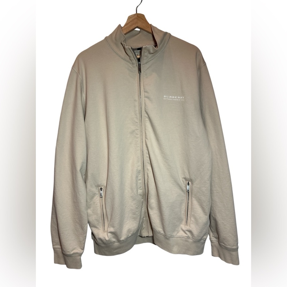 VTG Men's BURBERRY Bomber Style Spring Jacket Lightweight Khaki Sz XL AUTHENTIC